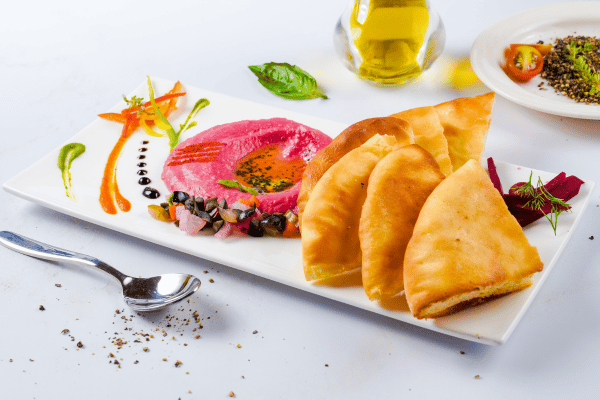 Pink Hummus & Pita Bread